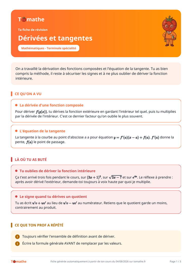 Fiche issue d'un cours en visio